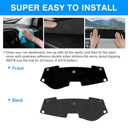 Autorder Dashboard Cover Mat for Toyota Sienna 2011-2014 Accessories Dash Cover Upgrade Flannel Dash Mat Sunshade Glare UV Rays Protector - size: Black 11-14 Sienna