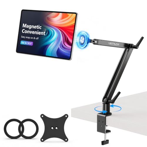 Urmust Magnetic iPad Mount, Desk Stand for Tablets & Portable Monitors M - size: M