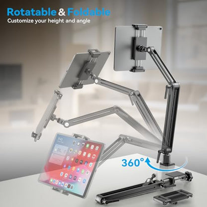 Portable Monitor Arm Mount Holder Screen Stand 18.5" 360° Rotating Base - size: up to 18.5"
