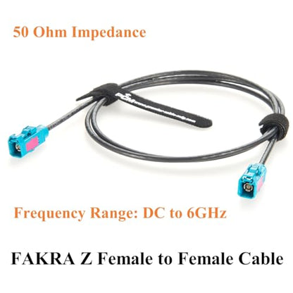 Original Rosenberger 59Z113-000-Z FAKRA Z Female to Female RF Coaxial Cable 50 Ohm Vehicle Car GPS Antenna Extension Cable for ADAS, FPD-Link GMSL2 Camera, Satellite Radio, Infotainment (1M/3.28FT) - size: 1M/3.28FT