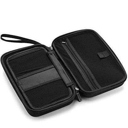 Caseling Hard EVA Electronics Travel Organizer – Shockproof Protective Carrying Case for Chargers, Power Banks & Cables – Compact 9.5” x 5.7” Travel Storage with Wrist Strap, Black (Pack of 2) - size: 9.5 x 5.7 x 2.8 inches (Pack of 2)