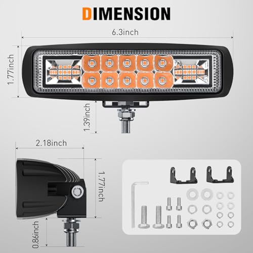 Nilight 2 PCS 6 Inch 60 W Purple LED Light Pods Spot Flood Combo Beam - color: 60W Led Pods 2Pcs Purple