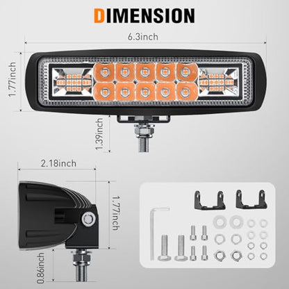 Nilight 2 PCS 6 Inch 60 W Purple LED Light Pods Spot Flood Combo Beam - color: 60W Led Pods 2Pcs Purple