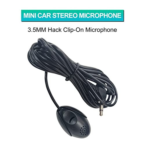 Portable Microphone for Auto Radio, 3.5mm External Mic for Car Stereo DVD Player GPS Navigation PC Laptop with 9.8ft/3M Cable