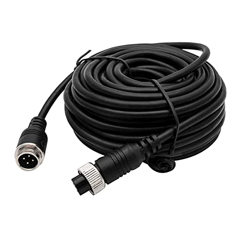 MACHSWON 16" 4 PIN Car Rear Reverse RCA Video Extension Cable Wire for Boat Truck Camera 4 pin 16" Connector 5M Extension Cable Wire for Reversing Camera Copper Universal