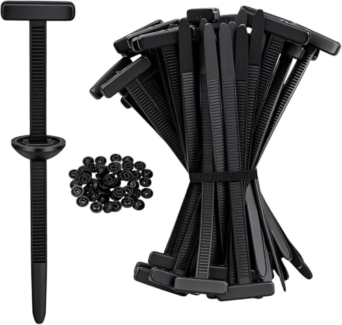 Nylon Universal Cable Tie Buckle T-Shaped,Plastic Rivets Self-Locking Nylon Zip Ties Holder for Car Daily Repair Bumper Clips, Repairing Car Fenders Trunk Bumpers Automotive