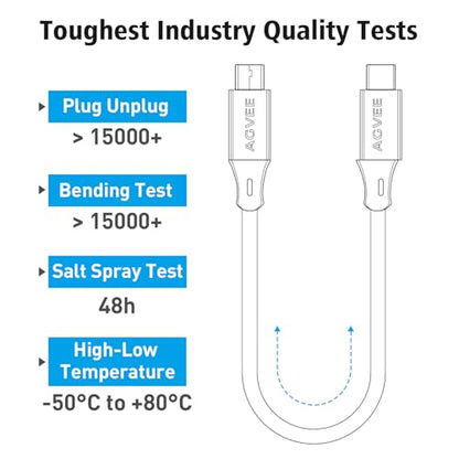 AGVEE 2 Pack 1ft USB-C to Micro USB Cable - color: Red, size: 1ft+1ft