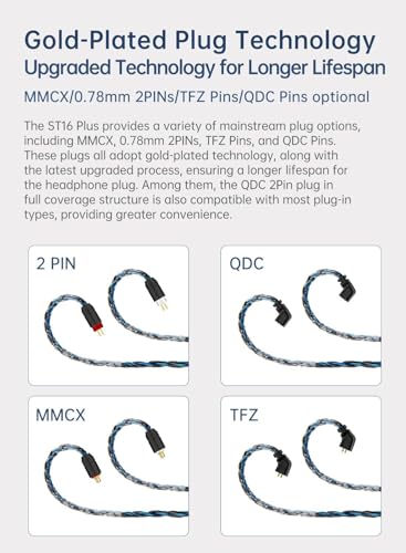 keephifi 6ft ZS10 Pro IEM Cable 3.5mm, KBEAR ST16-Plus 2m Silver-Plated Upgrade Earphone Cable with 3.5mm Gold-Plated Plug for KZ EDX PRO/Castor/DQS/ZAX/ZAR/ZAS/ZS10 PRO/ZSN PRO X - color: SilverBlue, style: 3.5 QDC