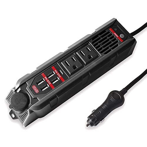 BYGD 200W Car Power Inverter for Vehicles, DC 12V to 110V AC Car Converter - color: Black