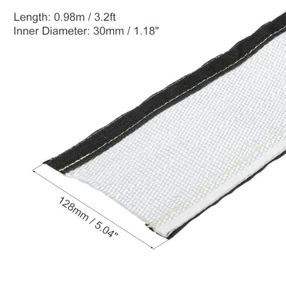 MECCANIXITY 1.5mm Heat Shroud Aluminized Sleeving 1 1/5" ID x 3.2FT Aluminum Metallic Fiberglass Heat Shroud for Fuel Lines Cables Electrical Wiring - size: 1 1/5" ID x 3.2FT
