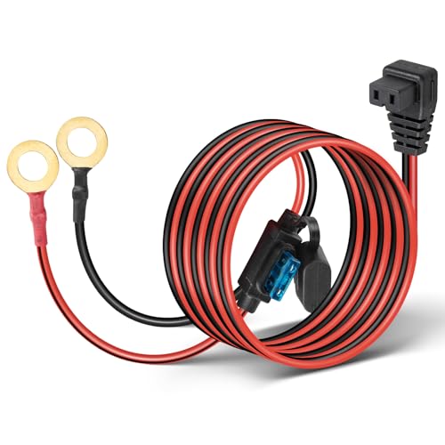 Anina 12V DC Power Cord Cable for Car Fridge with 14AWG O Ring Terminal Car Cooler Charger Compatible with Alpicool, COSTWAY, ARB, ICECO, Setpower, Aspenora, JoyTutus Portable Refrigerator