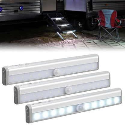 Nilight RV Step Lights 3PCS LED RV Exterior Lighting for Travel Camper - color: White RV Step Light-7.48" 3PCS