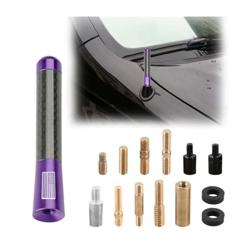 BESULEN 3.1 Inch Car Short Antenna, American Flag Design, Purple - color: Purple, size: 3.1 Inch