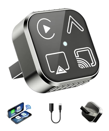 2026 4-in-1 Mini Wireless CarPlay Adapter & Android Auto Support AirPlay/MirrorLink, Convert Wired to Wireless, Auto-Connect for Daily Commute, 5.8GHz Stable Connection, Plug & Play Dongle - size: 4 IN 1, Gunmetal Gray(Support Mirrorlink)