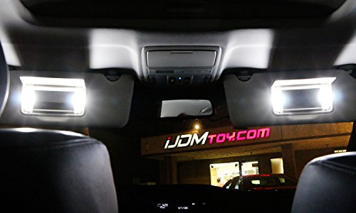 iJDMTOY 4pcs Extremely Bright 9-SMD 29mm 6614 Replacement Bulbs Compatible With Car SUV Truck Sunvisor Flips Vanity Mirror Lights, Xenon White