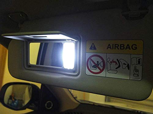 iJDMTOY (2) Super Bright 6-SMD 29mm 6614F LED Replacement Bulbs For Car Sun Visor Vanity Mirror Lights, Xenon White