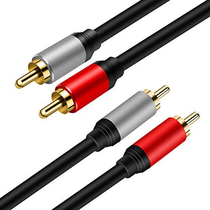 Tan QY 2RCA to 2RCA Audio Cable 25Ft-Gold Plated OFC for HDTV & Gaming - color: 25Ft/8M