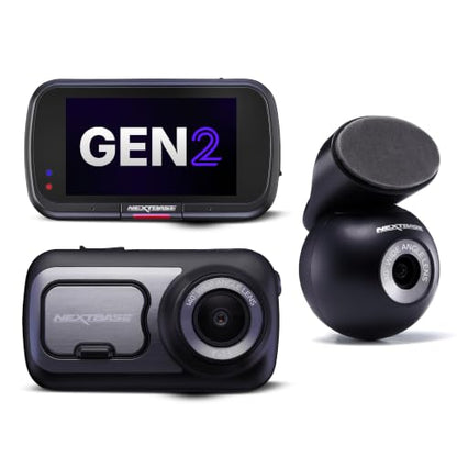 Nextbase 422GW Gen 2 Front and Rear Dash Cam Bundle with Rear Window Camera and 32GB microSD Card, 1440p 2K Dash Camera with Wi-Fi, GPS and Voice Control - style: 422GW & REAR CAM