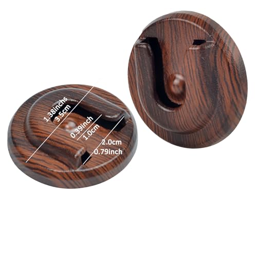 HYS Cb Radio Mic Hang Up Clip with Adhesive Back, Mic Hanger Car Microphone Holder Clip for Mobile Radio Mic/CB mic Holder/Handheld Marine Mic with with Round Knob (Brown)