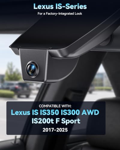 OVAMAN Front-Only 4K STARVIS 2 Dash Cam for 2017-2025 Lexus is 200t, is 300/350 AWD F Sport (3rd Gen/XE30), OEM Hidden Camera, WiFi App, Parking Hardwire Kit, 64GB Card