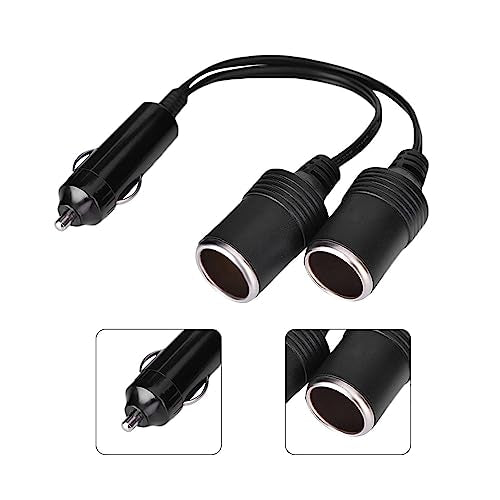 Dual Double Socket 12v Car Cigarette Lighter Adapter Car Cigarette Lighter Splitter 13×9×5 12v 24v Car Charger Plug Male to 2-Way Female Cigarette Socket Extension Cord Cable