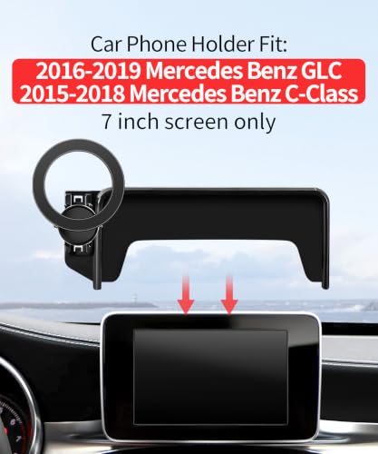 Car Phone Holder for Mercedes-Benz GLC 2016-2019, C-Class 15-18, 7" Screen - size: for 16-19 GLC & 15-18 C-Class(7-Inch only)