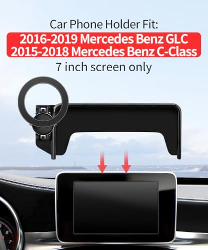 Car Phone Holder for Mercedes-Benz GLC 2016-2019, C-Class 15-18, 7" Screen - size: for 16-19 GLC & 15-18 C-Class(7-Inch only)