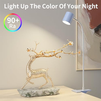 Dott Arts Desk Lamp,USB Clip On Light with 3 Color Modes,LED Reading Lamp - color: Blue