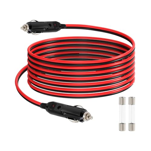 ELFCULB Male to Male Cigarette Lighter Cable 14AWG 10FT - color: 12V Male to Male, size: 10FT