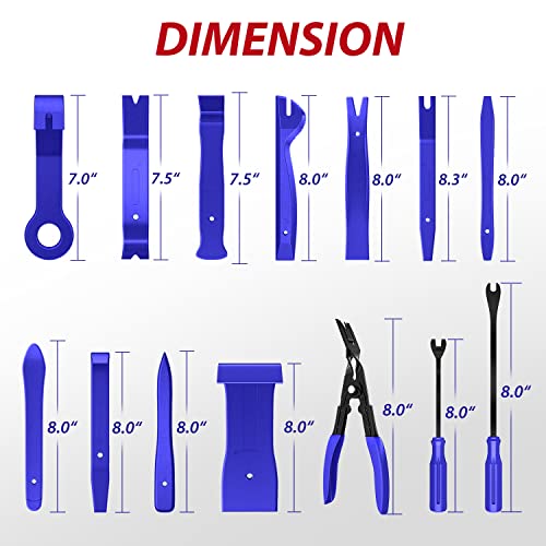 Nilight Trim Removal Tool 102 Pcs, Auto Push Pin Bumper Retainer Clip Set - color: 102 Clips+ Remover Tools Blue