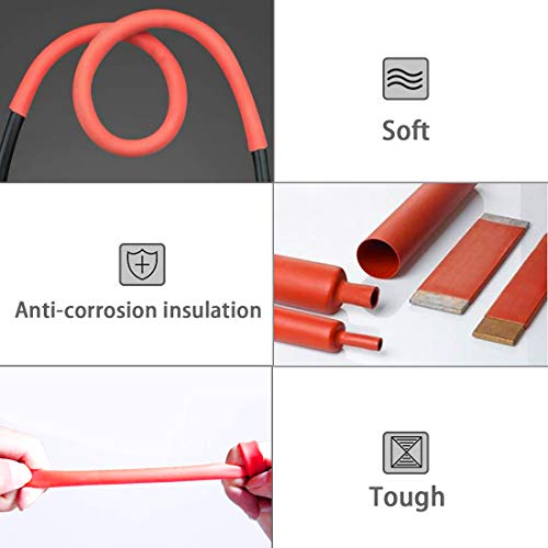Dual Wall Heat Shrink Tubing 3:1 Ratio Heat Activated Adhesive Glue Lined Marine Shrink Tube Wire Sleeving Wrap Protector Red 4Ft (Dia 9.5mm(0.37”) Red) - color: Dia 9.5mm(0.37”) Red
