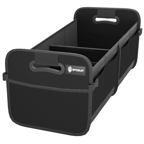 Sposuit Trunk Organizer for Car - 55L Collapsible Sturdy Car Storage, Black - color: Black, size: Medium
