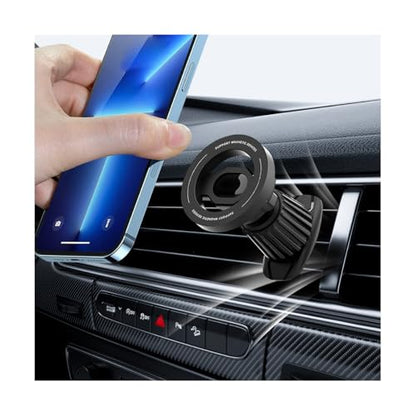 Car Phone Holder, Magnetic 360° Rotation Adjustable Vehicle Phone Mount Changer with Clip, Automotive Air Dashboard Vent Cellphone Holder, Universal for SUV RV Truck (Black) - color: Black