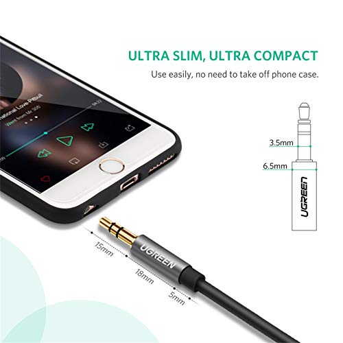 UGREEN Headphone Extension Cable 3.5mm Aux 3 Pole TRS Extender Cord 16FT - size: 16FT
