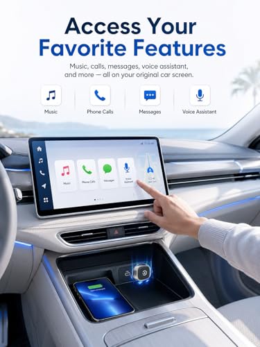 Wireless CarPlay Adapter & Android Auto Adapter, Ultra Mini - color: Black & Silver
