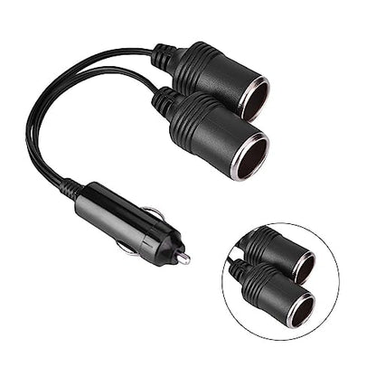 Dual Double Socket 12v Car Cigarette Lighter Adapter Car Cigarette Lighter Splitter 13×9×5 12v 24v Car Charger Plug Male to 2-Way Female Cigarette Socket Extension Cord Cable