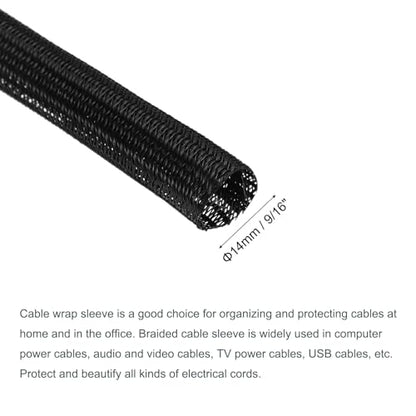 MECCANIXITY Split Sleeve Wire Loom 9/16" 25Ft Black Self Wrapping Braided Sleeve UL94-V2 Fireproof PET Sleeving for Automotive, Home Cable Management - color: Black, size: 9/16 Inch x 25Ft