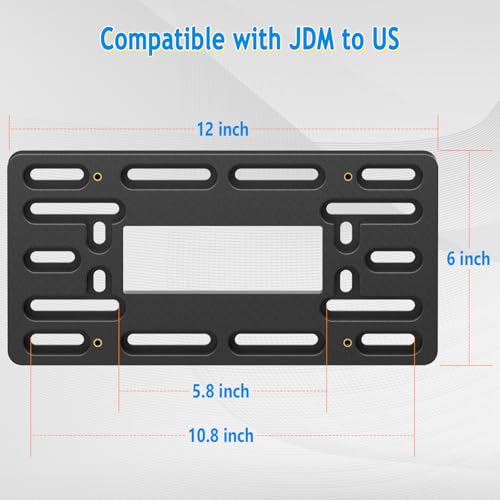 Aootf Front License Plate Bracket Holder, Bumper License Plate Mounting Kit - color: Black Bracket