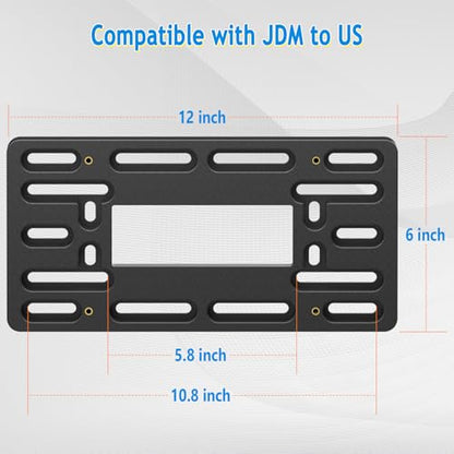 Aootf Front License Plate Bracket Holder, Bumper License Plate Mounting Kit - color: Black Bracket
