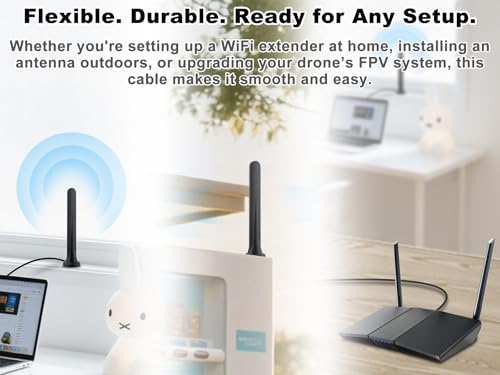 WiFi Antenna Extension Cable Upgraded 2pcs RP-SMA Male to RP-SMA Female Bulkhead Mount RG174 Cable 7m 23 feet for WiFi Router Security IP Camera Wireless Network Card Adapter - size: 23feet / 7m