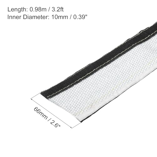 MECCANIXITY 1.5mm Heat Shroud Aluminized Sleeving 3/8'' ID x 3.2FT Aluminum Metallic Fiberglass Heat Shroud for Fuel Lines Cables Electrical Wiring - size: 3/8" ID x 3.2FT