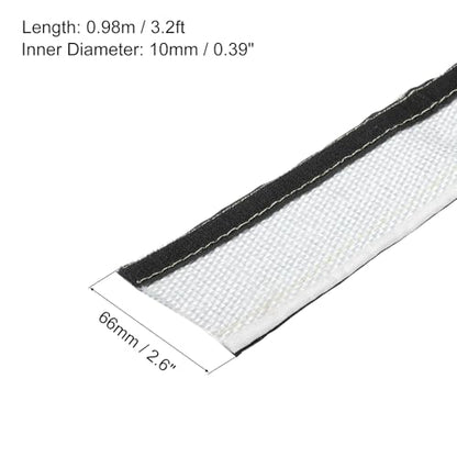 MECCANIXITY 1.5mm Heat Shroud Aluminized Sleeving 3/8'' ID x 3.2FT Aluminum Metallic Fiberglass Heat Shroud for Fuel Lines Cables Electrical Wiring - size: 3/8" ID x 3.2FT