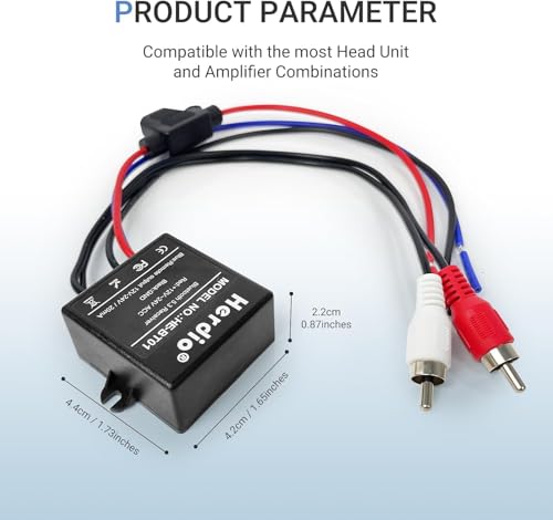 Herdio Marine Bluetooth Receiver IP67 Waterproof, BT 5.3 Remote Wireless Connectivity, Stero Male RCA Output, Bluetooth Receiver for Car, Marine Yacht, Truck, Motorcycle, Golf Cart, Speakers