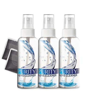 Purity Eyeglass Lens Cleaner Kit - 3 x 2oz Travel Size Lens Cleaner Spray - style: 5 Piece Set - 3 (2oz Lens Spray) + 2 (Microfiber Cloth)