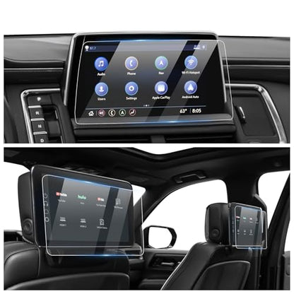 [Upgrade] 3 Pack 2021~2025 2026 Chevy Tahoe /Suburban /GMC Yukon Screen Protector [No Glare & Fingerprint] for 10.2-Inch Display & 12.6-Inch Rear Seat Media Touchscreen Tempered Glass Chevy Tahoe Accessories - color: Chevy Tahoe /Suburban /GMC Yukon
