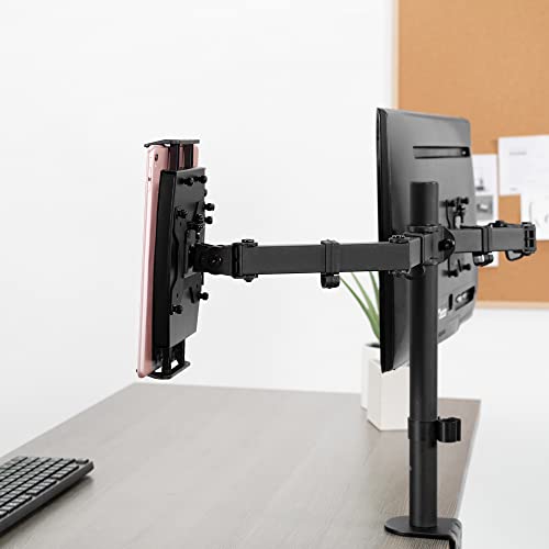 VIVO Universal VESA Mount Adapter for Tablets, 2-in-1 Laptops, & 15.6 inch Portable Monitors, Max VESA 100x100, Adjustable Laptop Holder, Black, MOUNT-UVM02 - size: up to 15.6" monitors + VESA mount