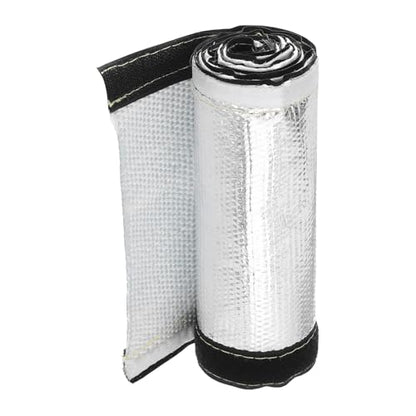 MECCANIXITY 1.5mm Heat Shroud Aluminized Sleeving 1 4/5" ID x 3.2FT Aluminum Metallic Fiberglass Heat Shroud for Fuel Lines Cables Electrical Wiring - size: 1 4/5" ID x 3.2FT