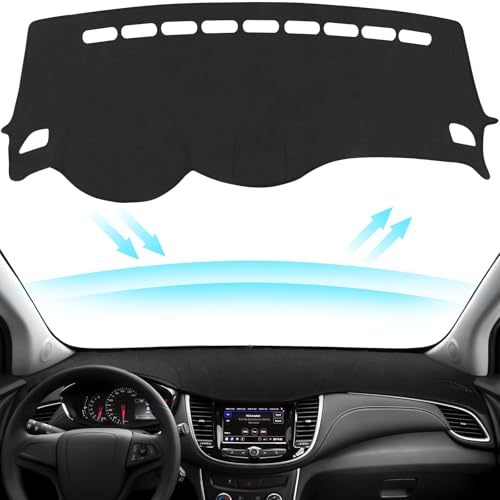 Black Dashboard Dash Board Cover Mat Carpet for Chevy Trax 2017-2023 Accessories Dash Cover Flannel Material Dash Mat Sunshade - size: for Chevy 2017-2023 Trax