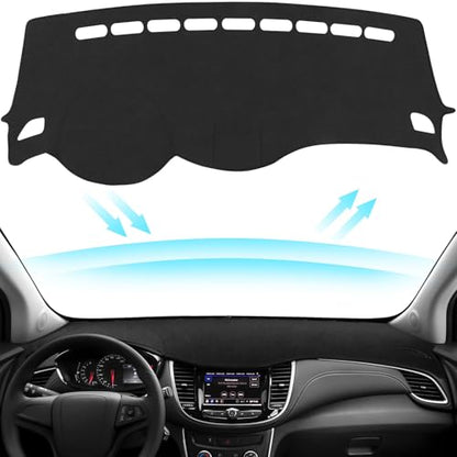 Black Dashboard Dash Board Cover Mat Carpet for Chevy Trax 2017-2023 Accessories Dash Cover Flannel Material Dash Mat Sunshade - size: for Chevy 2017-2023 Trax