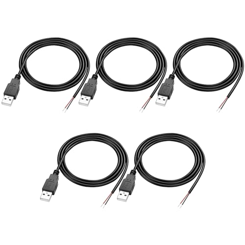 MEIRIYFA USB 2.0 Pigtail Cable Male Plug 2 Pin Open End Bare Wire